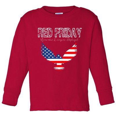 R.E.D. Support Our Troops Wear Red On Friday Toddler Long Sleeve Shirt