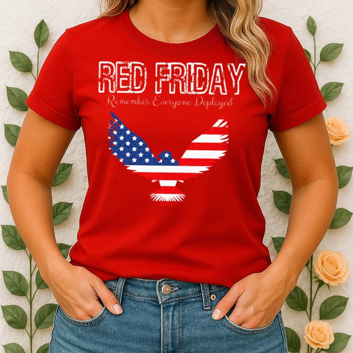 R.E.D. Support Our Troops Wear Red On Friday Womens T-Shirt