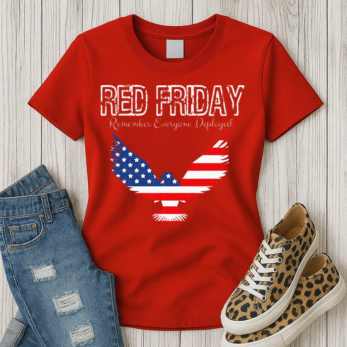 R.E.D. Support Our Troops Wear Red On Friday Womens T-Shirt