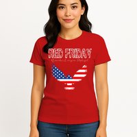 R.E.D. Support Our Troops Wear Red On Friday Womens T-Shirt
