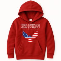 R.E.D. Support Our Troops Wear Red On Friday Kids Hoodie