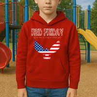 R.E.D. Support Our Troops Wear Red On Friday Kids Hoodie