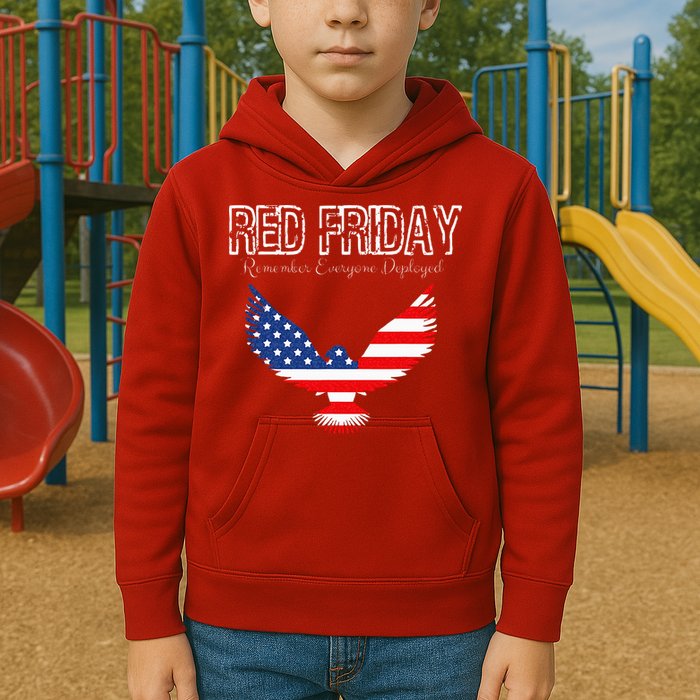 R.E.D. Support Our Troops Wear Red On Friday Kids Hoodie