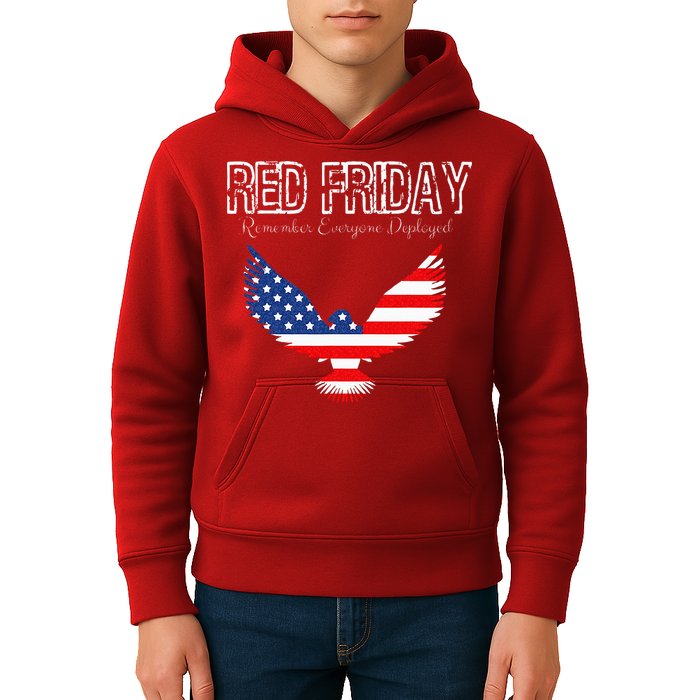 R.E.D. Support Our Troops Wear Red On Friday Kids Hoodie