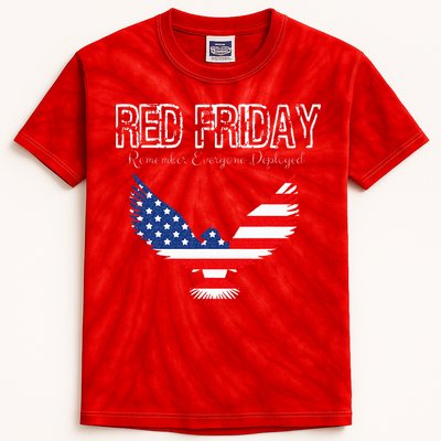 R.E.D. Support Our Troops Wear Red On Friday Kids Tie-Dye T-Shirt