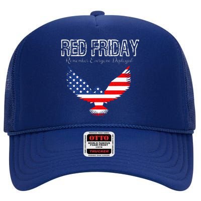 R.E.D. Support Our Troops Wear Red On Friday High Crown Mesh Back Trucker Hat