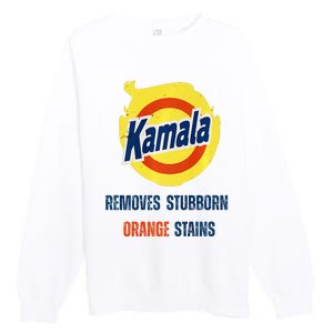 Removes Stubborn Orange Stains Anti Trump Kamala Harris Premium Premium Crewneck Sweatshirt