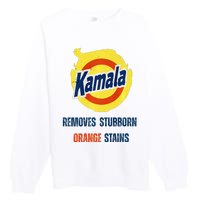 Removes Stubborn Orange Stains Anti Trump Kamala Harris Premium Premium Crewneck Sweatshirt