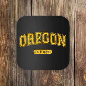 Retro Schoolstyle Oregon 1859 Distressed Coaster