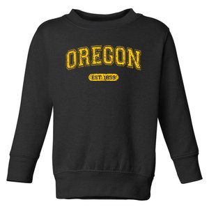 Retro Schoolstyle Oregon 1859 Distressed Toddler Sweatshirt