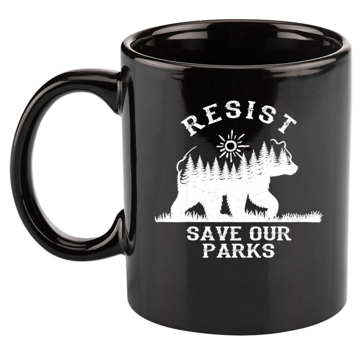Resist Save Our National Parks Bear Nature 11oz C Handle Ceramic Mug