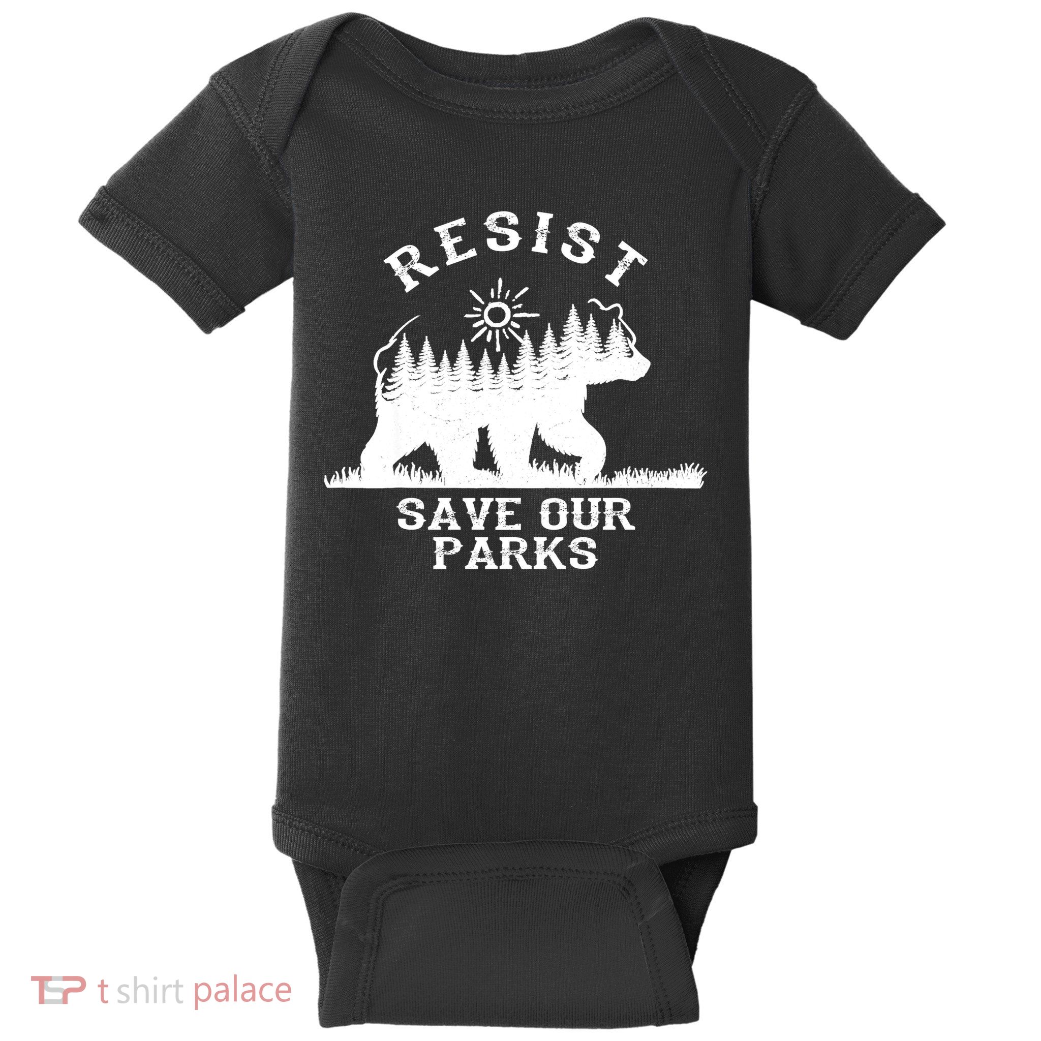 Resist Save Our National Parks Bear Nature Baby Bodysuit