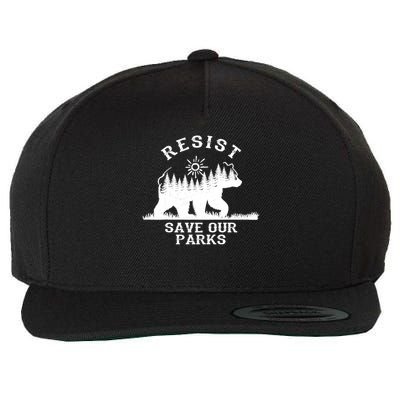 Resist Save Our National Parks Bear Nature Wool Snapback Cap