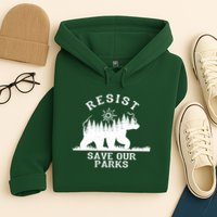 Resist Save Our National Parks Bear Nature Hoodie