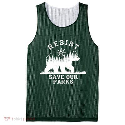 Resist Save Our National Parks Bear Nature Mesh Reversible Basketball Jersey Tank