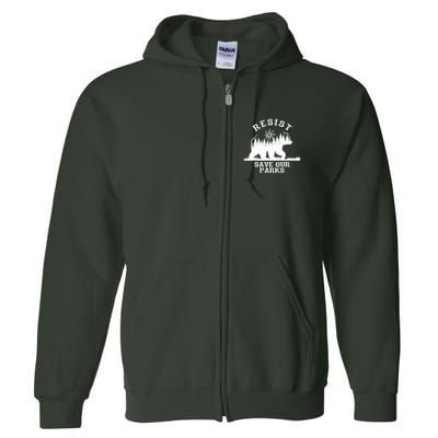 Resist Save Our National Parks Bear Nature Full Zip Hoodie