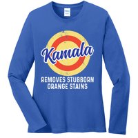 Removes Stubborn Orange Stains Funny Kamala 2024 Election Gift Ladies Long Sleeve Shirt