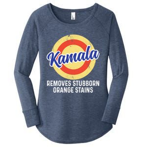 Removes Stubborn Orange Stains Funny Kamala 2024 Election Gift Women's Perfect Tri Tunic Long Sleeve Shirt