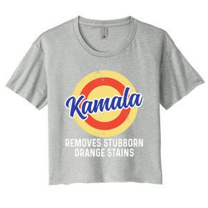 Removes Stubborn Orange Stains Funny Kamala 2024 Election Gift Women's Crop Top Tee