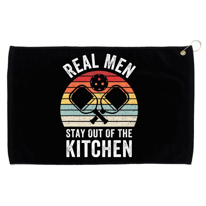 Real Stay Out Of The Kitchen Funny Pickleball Vintage Grommeted Golf Towel