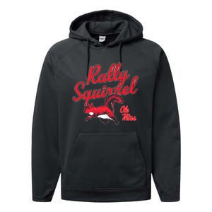 Rally Squirrel Ole Miss Football Team Lover Performance Fleece Hoodie