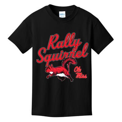 Rally Squirrel Ole Miss Football Team Lover Kids T-Shirt