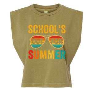 Retro Schools Out For Summer Last Day Of School Teacher Boy Garment-Dyed Women's Muscle Tee