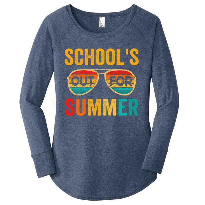 Retro Schools Out For Summer Last Day Of School Teacher Boy Women's Perfect Tri Tunic Long Sleeve Shirt