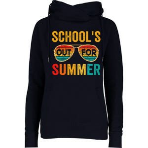 Retro Schools Out For Summer Last Day Of School Teacher Boy Womens Funnel Neck Pullover Hood