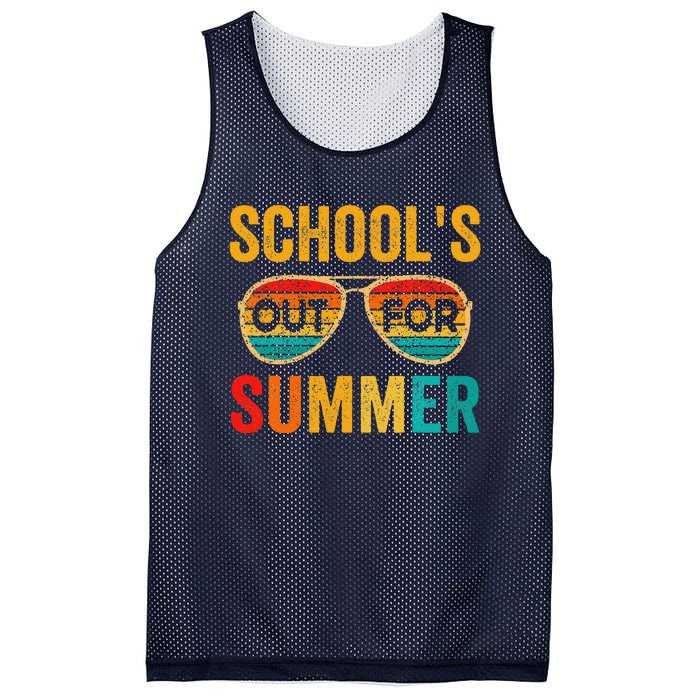 Retro Schools Out For Summer Last Day Of School Teacher Boy Mesh Reversible Basketball Jersey Tank