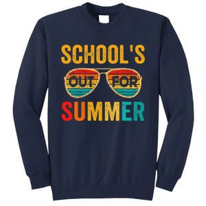 Retro Schools Out For Summer Last Day Of School Teacher Boy Tall Sweatshirt