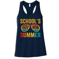 Retro Schools Out For Summer Last Day Of School Teacher Boy Women's Racerback Tank