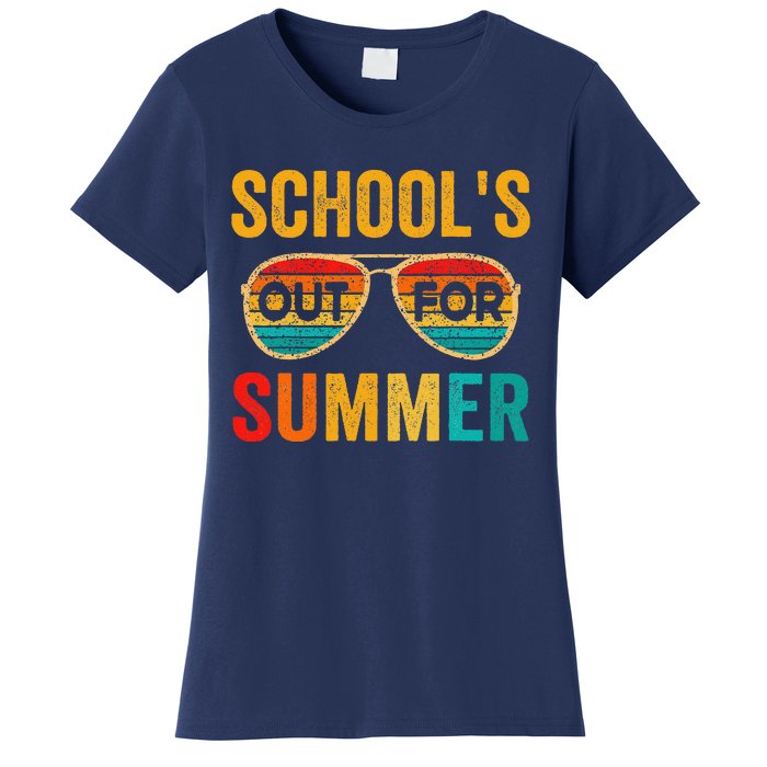 Retro Schools Out For Summer Last Day Of School Teacher Boy Women's T-Shirt