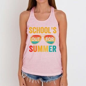 Retro Schools Out For Summer Last Day Of School Teacher Boy Women's Knotted Racerback Tank