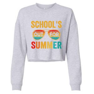 Retro Schools Out For Summer Last Day Of School Teacher Boy Cropped Pullover Crew