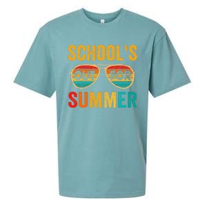 Retro Schools Out For Summer Last Day Of School Teacher Boy Sueded Cloud Jersey T-Shirt