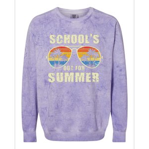 Retro Schools Out For Summer Last Day Of School Teacher Boy Colorblast Crewneck Sweatshirt