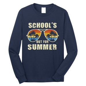 Retro Schools Out For Summer Last Day Of School Teacher Boy Long Sleeve Shirt