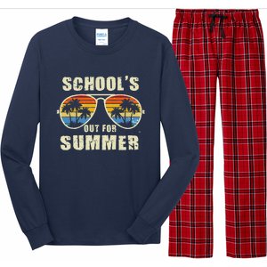 Retro Schools Out For Summer Last Day Of School Teacher Boy Long Sleeve Pajama Set