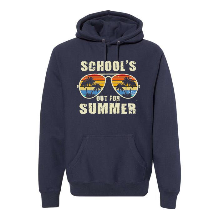 Retro Schools Out For Summer Last Day Of School Teacher Boy Premium Hoodie