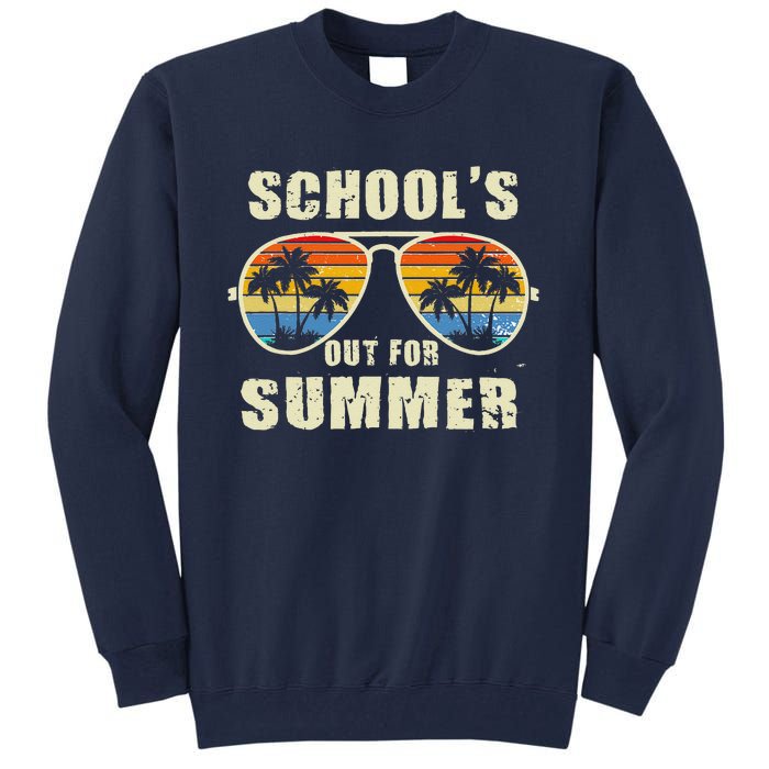 Retro Schools Out For Summer Last Day Of School Teacher Boy Tall Sweatshirt