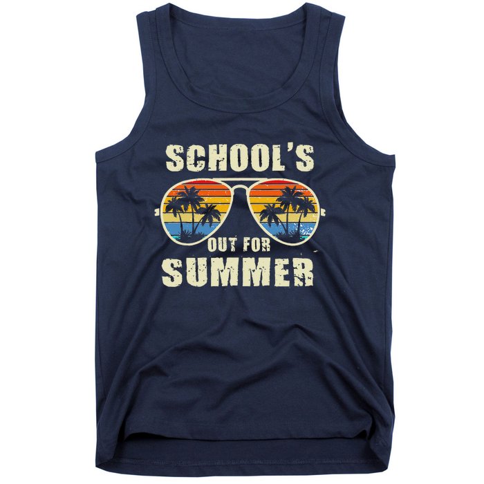 Retro Schools Out For Summer Last Day Of School Teacher Boy Tank Top