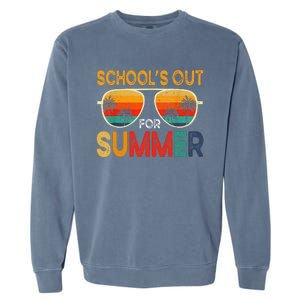 Retro Schools Out For Summer Last Day Of School Teacher Boy Cute Garment-Dyed Sweatshirt