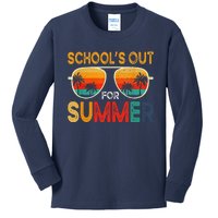 Retro Schools Out For Summer Last Day Of School Teacher Boy Cute Kids Long Sleeve Shirt