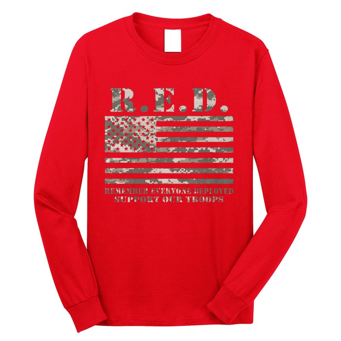 RED Support Our Troops Wear Red On Friday Military Long Sleeve Shirt