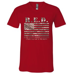 RED Support Our Troops Wear Red On Friday Military V-Neck T-Shirt