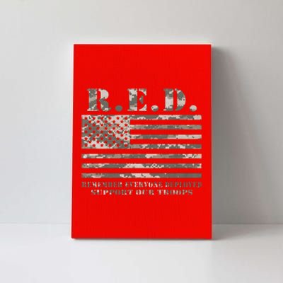 RED Support Our Troops Wear Red On Friday Military Canvas