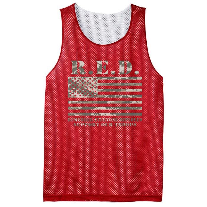 RED Support Our Troops Wear Red On Friday Military Mesh Reversible Basketball Jersey Tank