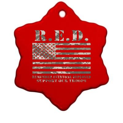 RED Support Our Troops Wear Red On Friday Military Ceramic Star Ornament