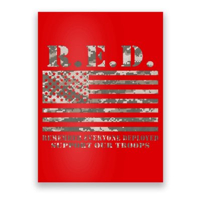 RED Support Our Troops Wear Red On Friday Military Poster